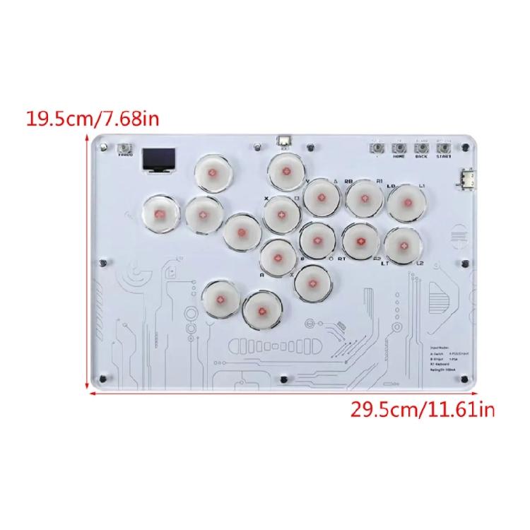 Arcade Stick 16 Key Keyboard Fight Stick for PC Game Controller Joystick Game Keyboard Game Accessory