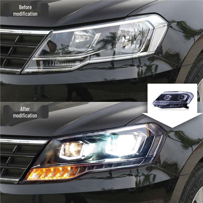 17-19 Volkswagen Jetta LED Projector Headlights: Daytime Running & Flowing Turn Signals