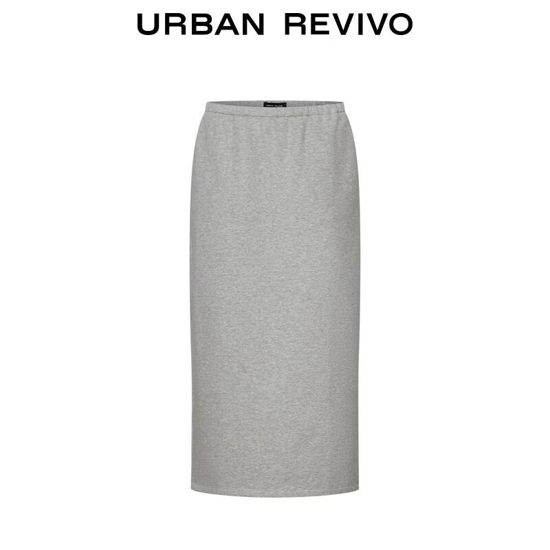 UR Women's Fleece-Lined Elastic Waist Midi Skirt