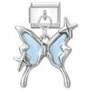 Zircon Colorful Crystal Butterfly Heart Flower Pendant Italian Charm Link Fit 9mm Bracelet Stainless Steel Women DIY Making Gift