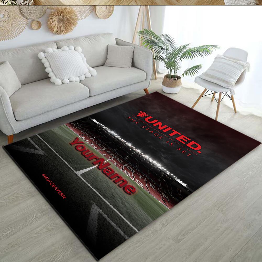 Manchester Personalized Text Carpet Design for Bedrooms Outdoor Game Room Kitchen Antislip Carpet Decorate Offices Best for Christmas