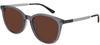 Gucci Sunglasses Asian Fit GG0830SK 004 Gray Gold Brown Men's