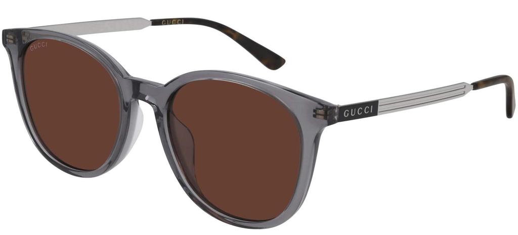 Gucci Sunglasses Asian Fit GG0830SK 004 Gray Gold Brown Men's