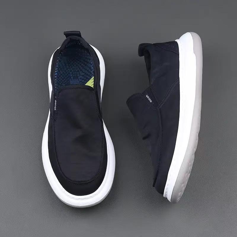 Men's shoes are breathable and comfortable in summer, deodorant canvas shoes, men's one-pedal cloth shoes, versatile thick-soled lazy casual board sh