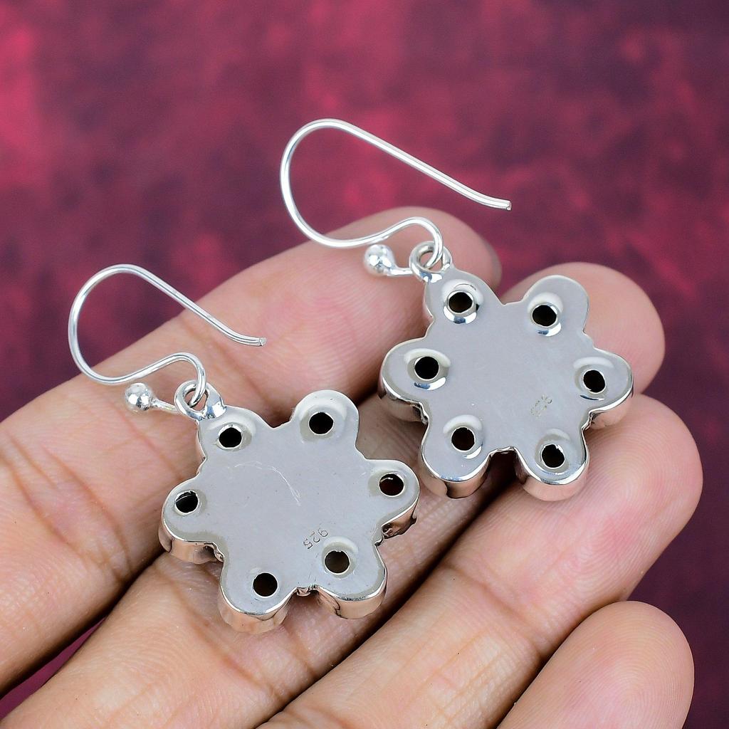 Brincos de Gema de Ostra Espinhosa Laranja Feitos à Mão, Brincos de Prata de Lei Sólida 925 Joias Antigas, Para Presente de Noivado