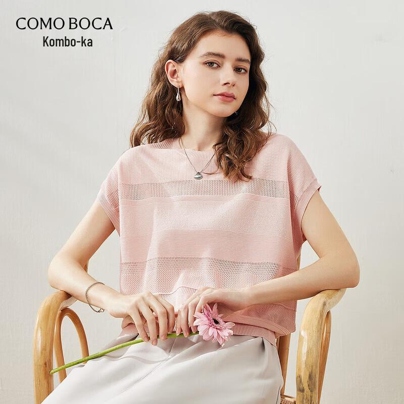 

Women s Loose Mulberry Silk Blend Short Sleeve Knit Top L