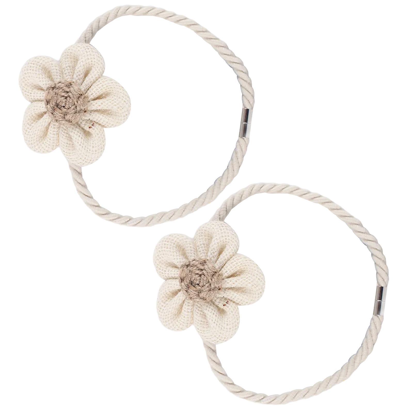 

Элегантные подхваты для штор в виде цветов, 2 шт., магнитные держатели для драпировок, богемные плетеные веревки, подхваты для оконных штор B