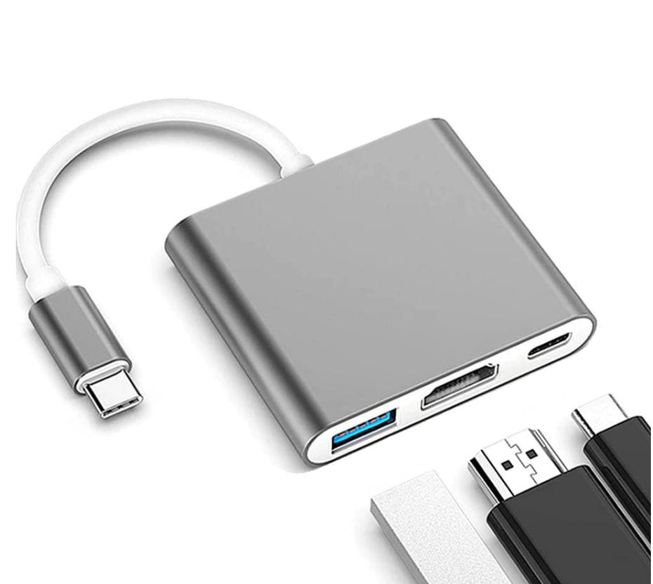 Adapter, 3-In-1, Usb Type C, To Hdmi, Space Grey, Co2
