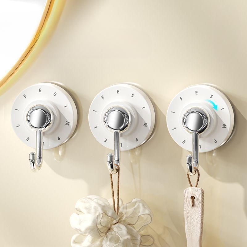 Suction Cup Hook, Strong Load-bearing, Vacuum, No Punching, Suction Cup Type Adhesive Hook, Bathroom Seamless Adhesive Hook, Door Hook