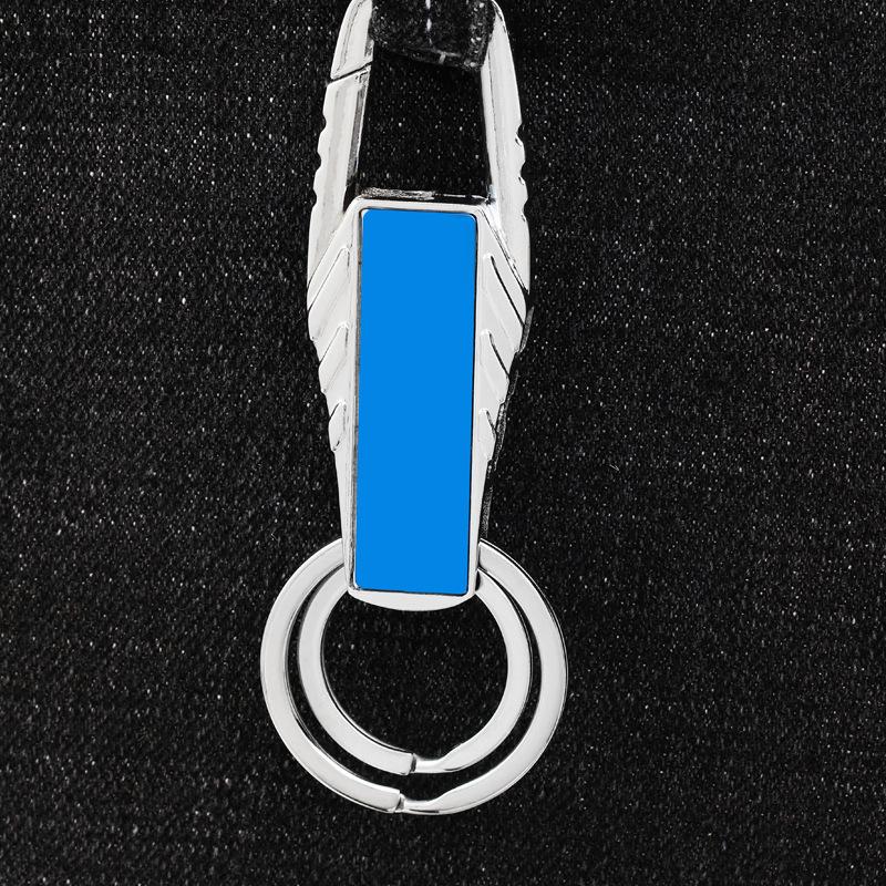 

Custom Logo Name Metal Waist Hanging Keyring Laser Inscription Men Women Key Chain Ring Creative Personalized Keychain Gift Custom синій