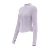 Womens Slim Fit Long Sleeve Zip-Up Yoga Top With Side Pockets Running Gym Workout