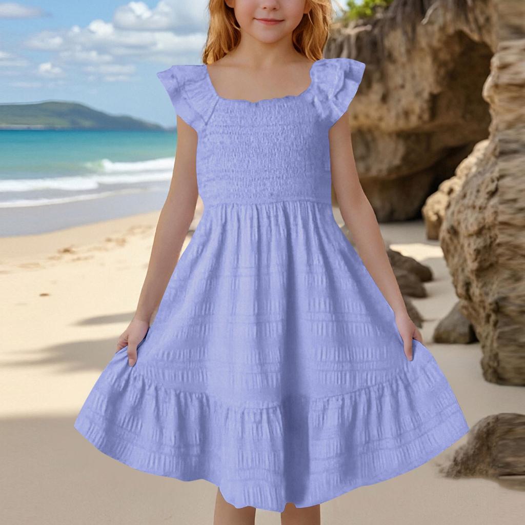 Girls' Bubble Short Sleeve Dress - Full Skirt Princess Gown