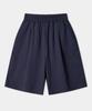 Dekkoloso Washed Cotton Elastic Waist Single-Pleat Half Pants [Navy]