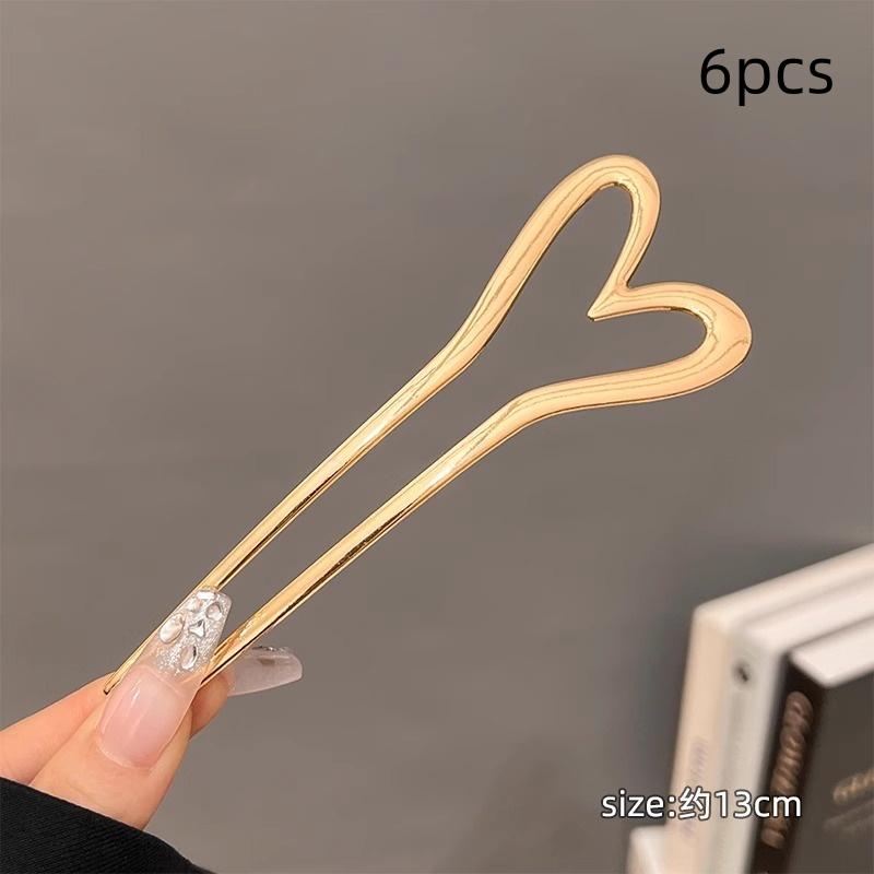 

6 шт. Роскошная металлическая U-образная заколка для волос для женщин, простая заколка-клипса, головной убор, ювелирные украшения для волос, аксессуары для свадебной прически