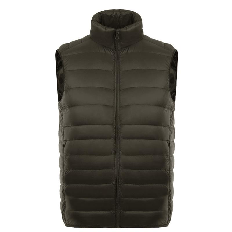 2023 Autumn/Winter Men's Plus Size Lightweight Slim Fit Down Vest with Stand Collar
