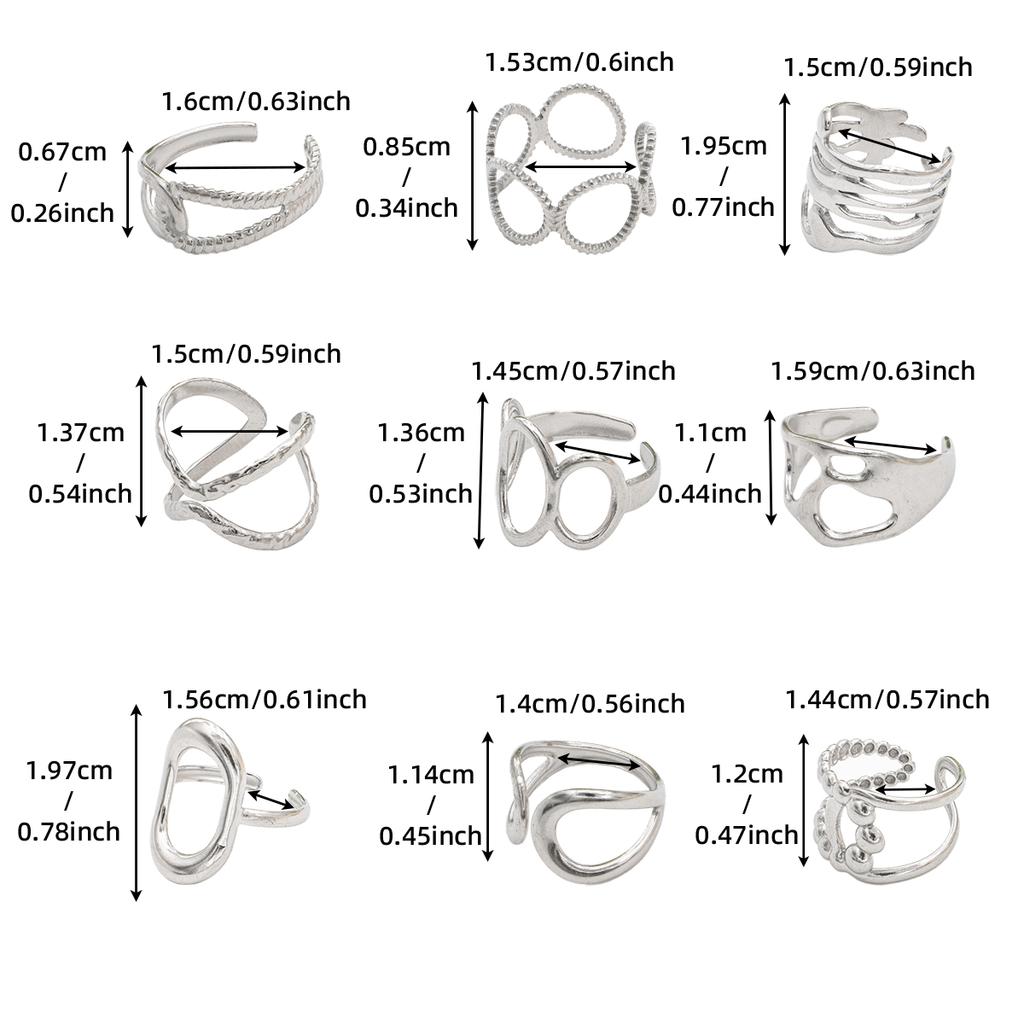 Fashion Stainless Steel Adjustable Rings for Women Sliver Color Hollow Open Finger Rings Men Female Jewelry Weddings Gifts