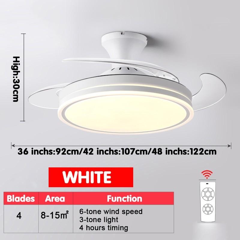 36 42 48  Indoor LED Ceiling Fan Lamp Electric Ceiling Fan With Light Household DC Motor Ceiling Fan 36 INCHS