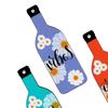 3 Pcs Wooden Wine Bottle Wall Art Good Vibes Only Wall Hanging Ornament Vintage Floral Bottle Sculpture for Walls Doors Entrances Home Decor