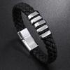 Men PU Leather Bracelet Magnet Buckle Bangle Birthday Gift