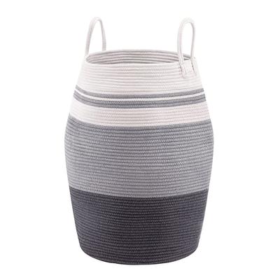 Vysoký košík na prádlo Bavlněný úložný koš Pletený provázkový koš na špinavé oblečení Hračky