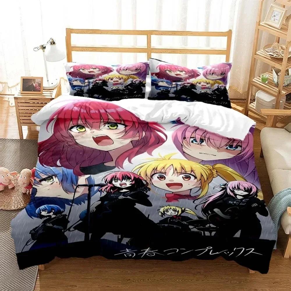 Comforter 3D Print Bocchi The Rock! Anime Bedding Set 3D Printed Suitable For Bedroom Kids Home Textile