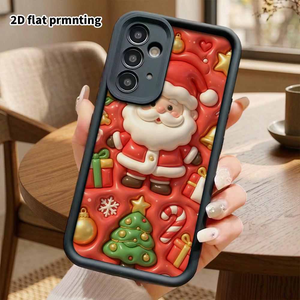 Phone case: 2D flat, suitable for Samsung Galaxy A34 A35 M05 M06 S20 S22 S21 FE Plus 5G protective case, Santa Claus, Christmas and Halloween, perfect