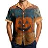 Men's Casual Short Sleeve Shirt with Halloween Print for Parties and Everyday Wear