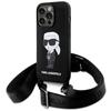 Hülle für iPhone 15 Pro Max Karl Lagerfeld Crossbody Silikon Schwarz