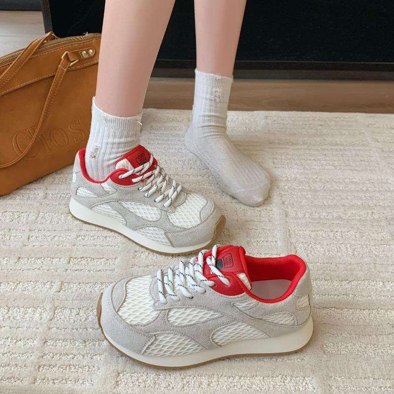 

Age reduction and comfortable mesh breathable women s summer and autumn new versatile fashion soft-soled sports shoes tide 40 красный