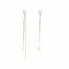 Korean Temperament Long Pendant Pearl Tassel Line Dangle Earrings for Women Wedding Party Daily Wear Jewelry Accessories Gifts