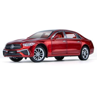 Maßstab 1:24 Benz C260L Druckgussauto-Modellspielzeug, zurückziehbares Spielzeugfahrzeug mit Ton und Licht für Kinder, Kleinkinder, Jungen und Mädchen, Geschenkkollektion