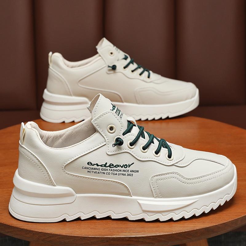 Men Casual Sneakers  Lace-up Platform Flats Shoes Fashion Comfortable Tennis Shoes Student Small White Shoe Trend Versatile