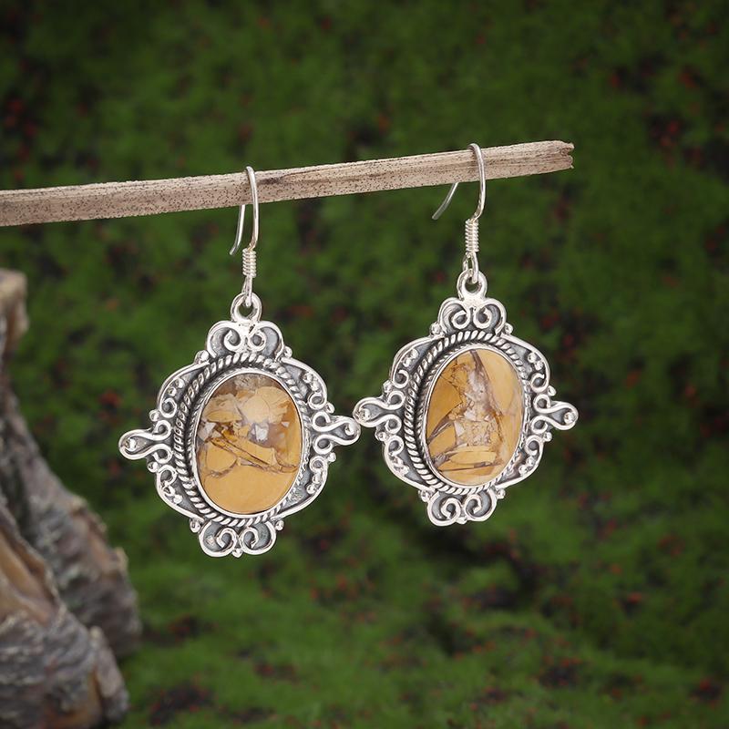 Retro Ethnic Style Red Zircon Earrings for Women, Elegant Earrings Accessories