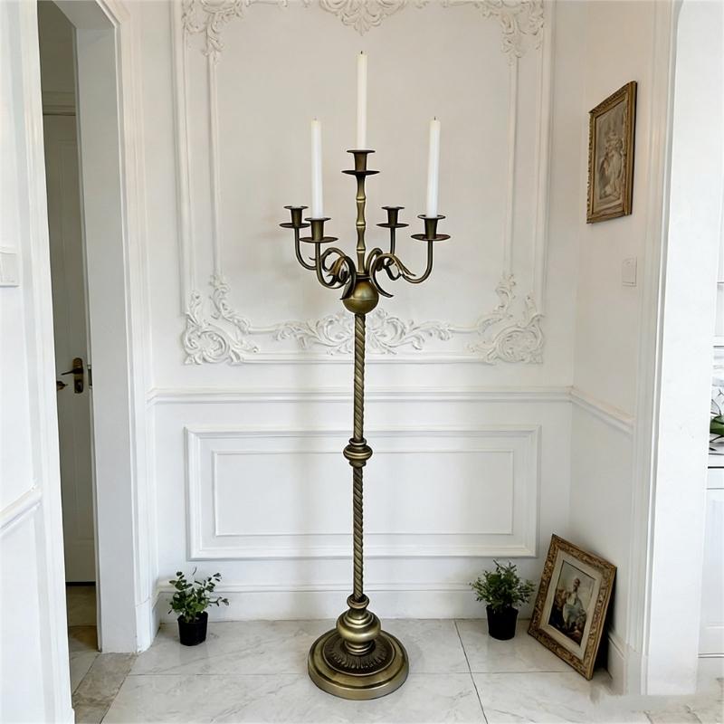 IJzeren Vloerstaande Kandelaar Kaarsenhouders met Stabiele Basis Taper Kandelaar voor Familie-evenement en Buitenactiviteit