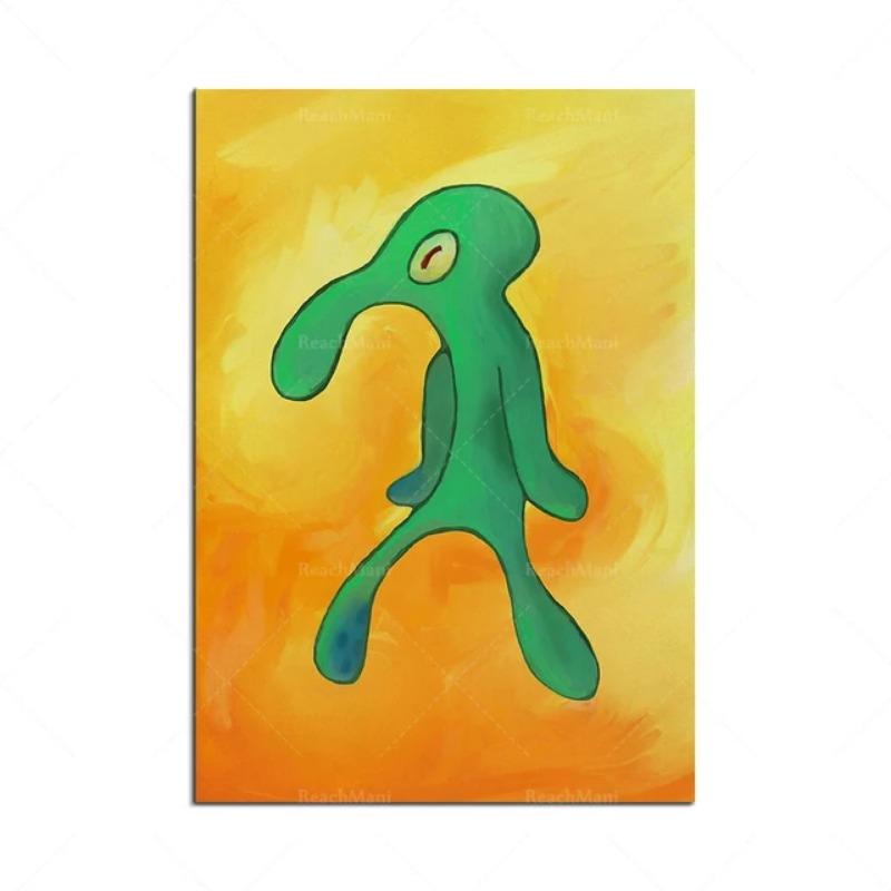 Galleria Fett und Brash Tintenfisch Kunst Leinwandgemälde Thaddäus Graffiti Druck Wandbild Nordische Wohnzimmerdekoration Poster P
