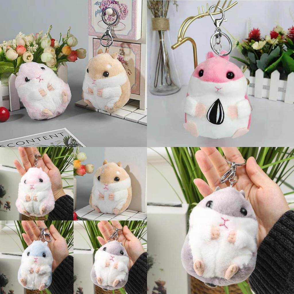 Entzückender Kreativer Hamster Plüsch Schlüsselanhänger Spielzeug Für Niedliche Tierliebhaber 11cm