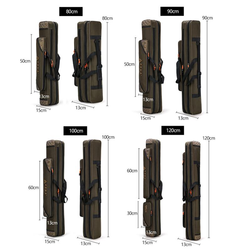 Angelruten-Tasche, Multifunktional, Großes Fassungsvermögen, Wasserdichte Angeltasche, Verstärkte Meeresruten-Tasche, Angelgeräte-Tasche ohne Rollenfach, Köder, Flussangel-Tasche