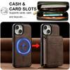 LC.IMEEKE L6 For iPhone 13 Mini/12 Mini Magnetic Case Detachable Zipper Wallet Leather Coated PC + TPU Phone Cover