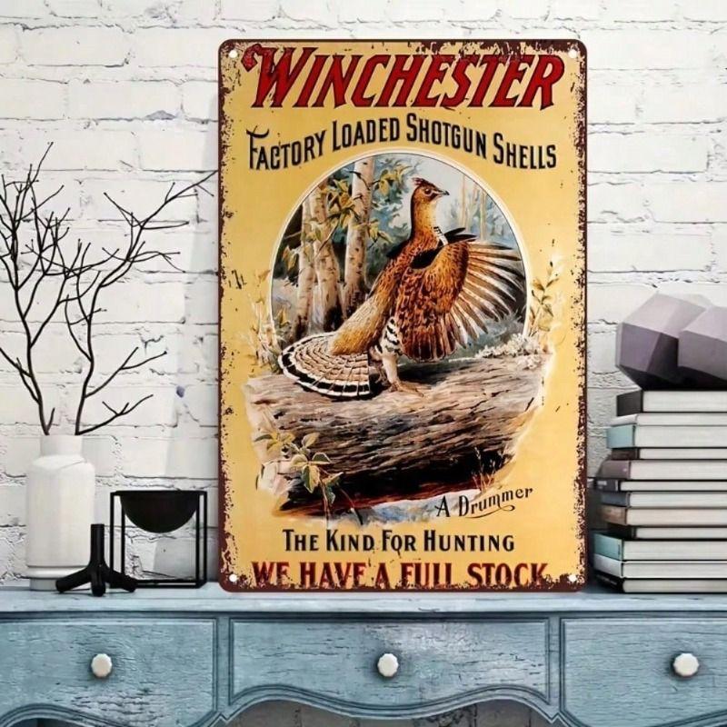 Vintage Winchester Munition Metallschild, Jagdhütte Wandkunst