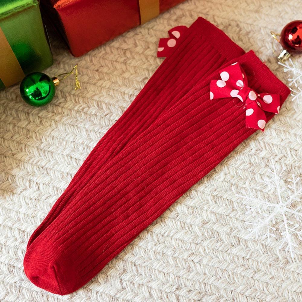 

Эластичные носки средней длины Новогодние носки Новые длинные носки для девочек Рождество Big Dot Bow