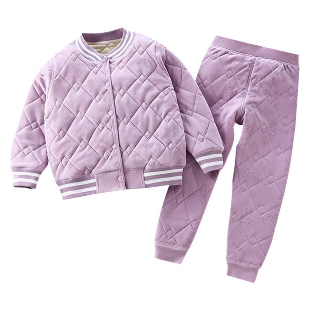 Children's School Uniform Artifact Autumn and Winter Three-layer Quilted Cotton Boys' Cotton Jacket with Thick Velvet Lining and Girls' Cotton Jacket