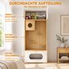 Pet Cabinet with Cat Climbing Wall, Cat Cave, Lounging Areas and Soft Cushion, 90 X 50 X 202 Cm, with Storage Space, White + Wood Look