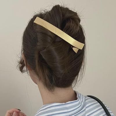 Premium Brushed Metal Hairpin Clip for Side Bangs - Stylish Women's Hair Accessory