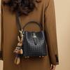 Bucket bag women's autumn new women's bag messenger bag fashion high sense portable woven bag luggage