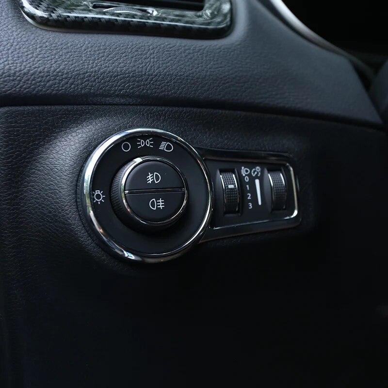 Meine Gutes Auto Scheinwerfer Lampe Knopf Schalter Dekorative Zierleiste Rahmen Ring Aufkleber für Jeep Compass 2017 2018 Innenraumzubehör