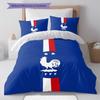 Literie à motif de l'équipe de France de football, Ensemble couette Housse de couette Taie d'oreiller Cadeau d'anniversaire pour la maison(1 housse de couette + 2 taies d'oreiller, sans garniture.)