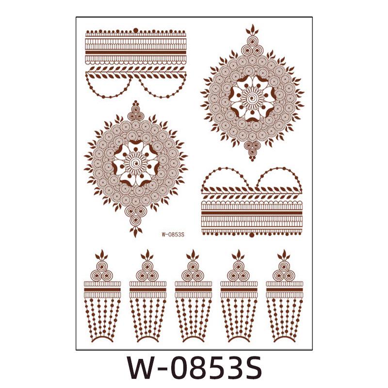 Waterproof European & American Red/Brown Henna Lace Tattoo Stickers for Arab Brides