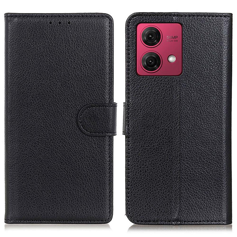 For Motorola Moto G84 5G Case Shockproof Wallet Litchi Texture PU Leather Phone Cover