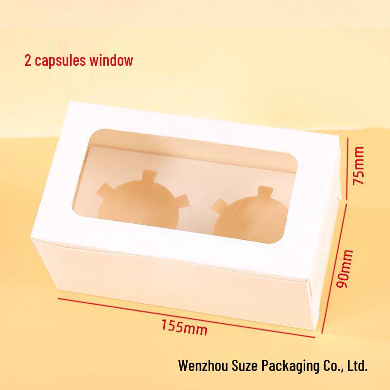 Transparent Kraft Paper Cupcake Box with 2/4/6/12 Compartments for Bakery and Dessert Packaging Above 500 units