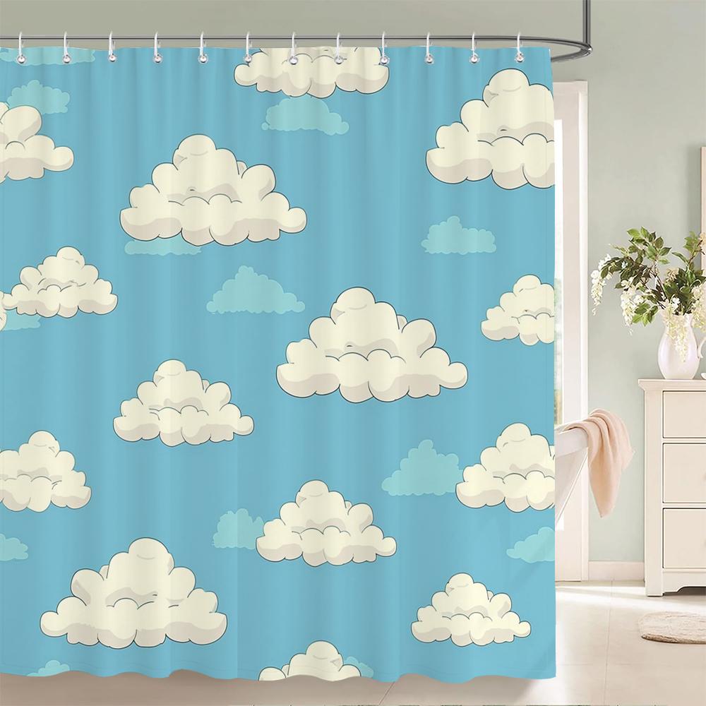 1 pack Children's cartoon style polyester shower curtain waterproof cloth bathroom partition curtain home decorative curtain